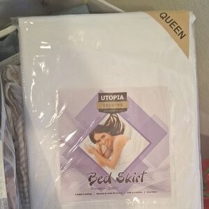 Utopia Bedding White Bed Skirt - Queen